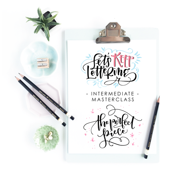 Take your hand lettering to the next level with this online Intermediate Masterclass course combo from amandaarneill.com