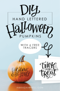 Create you own lettered pumpkins with this tutorial and free lettering tracers
