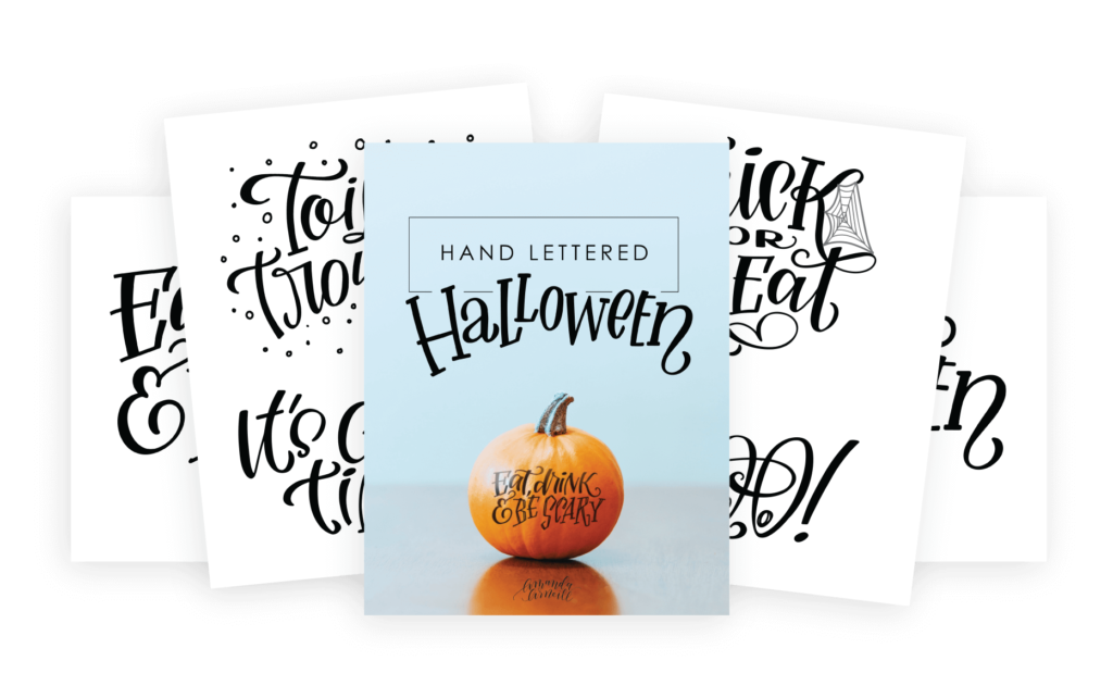 Hand Lettered Halloween Pumpkin Tracer Package Preview