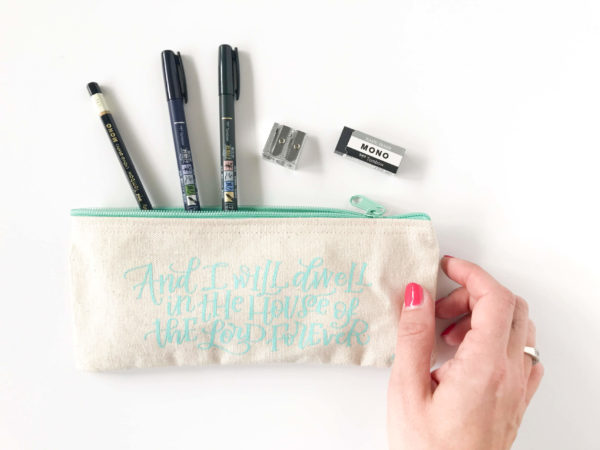 4 Pieces Inspirational Bible Verse Pencil Pouch Christian Pencil Case  Scripture Makeup Bags Canvas Cosmetic Bags for Students Office Journaling