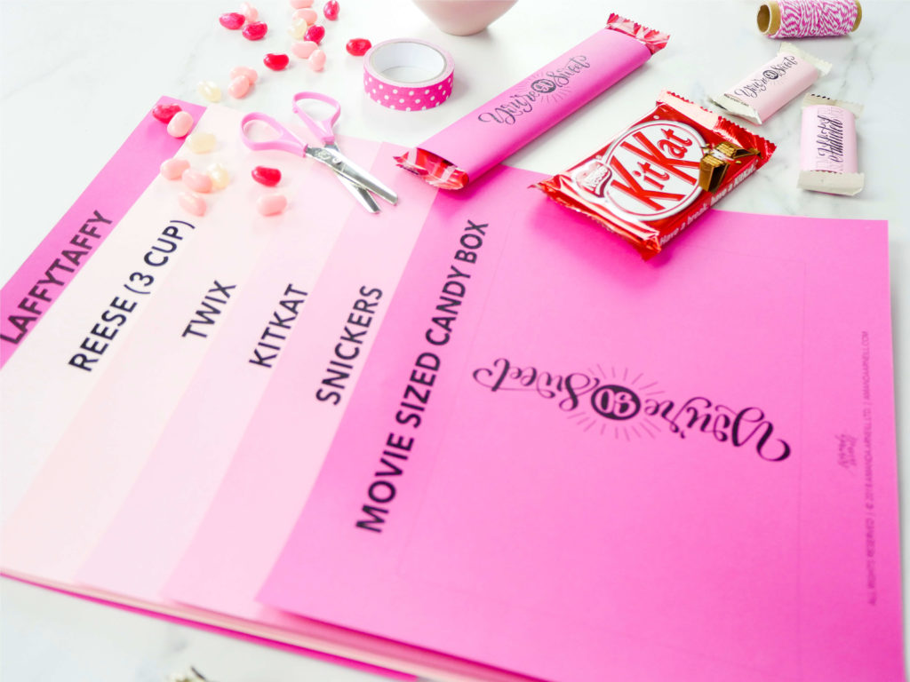 Customize your Valentine's favorite candy bar with this easy DIY tutorial and free printable candy bar covers (of all sizes) from amandaarneill.com
