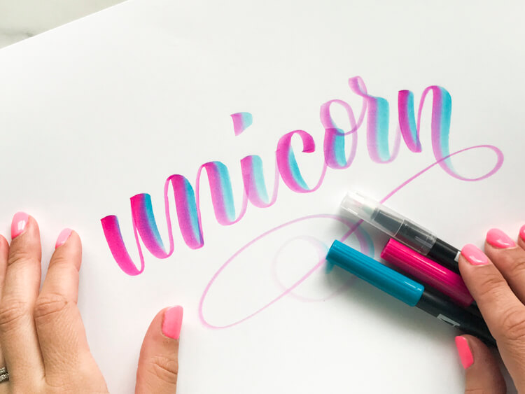 tombow dual brush pen lettering