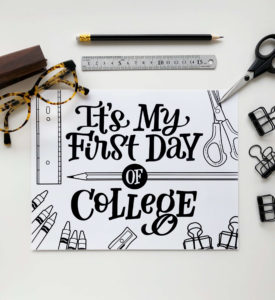 Get your free, downloadable, hand lettered "It's my first day of school" with a variety of "first" options from amandaarneill.com