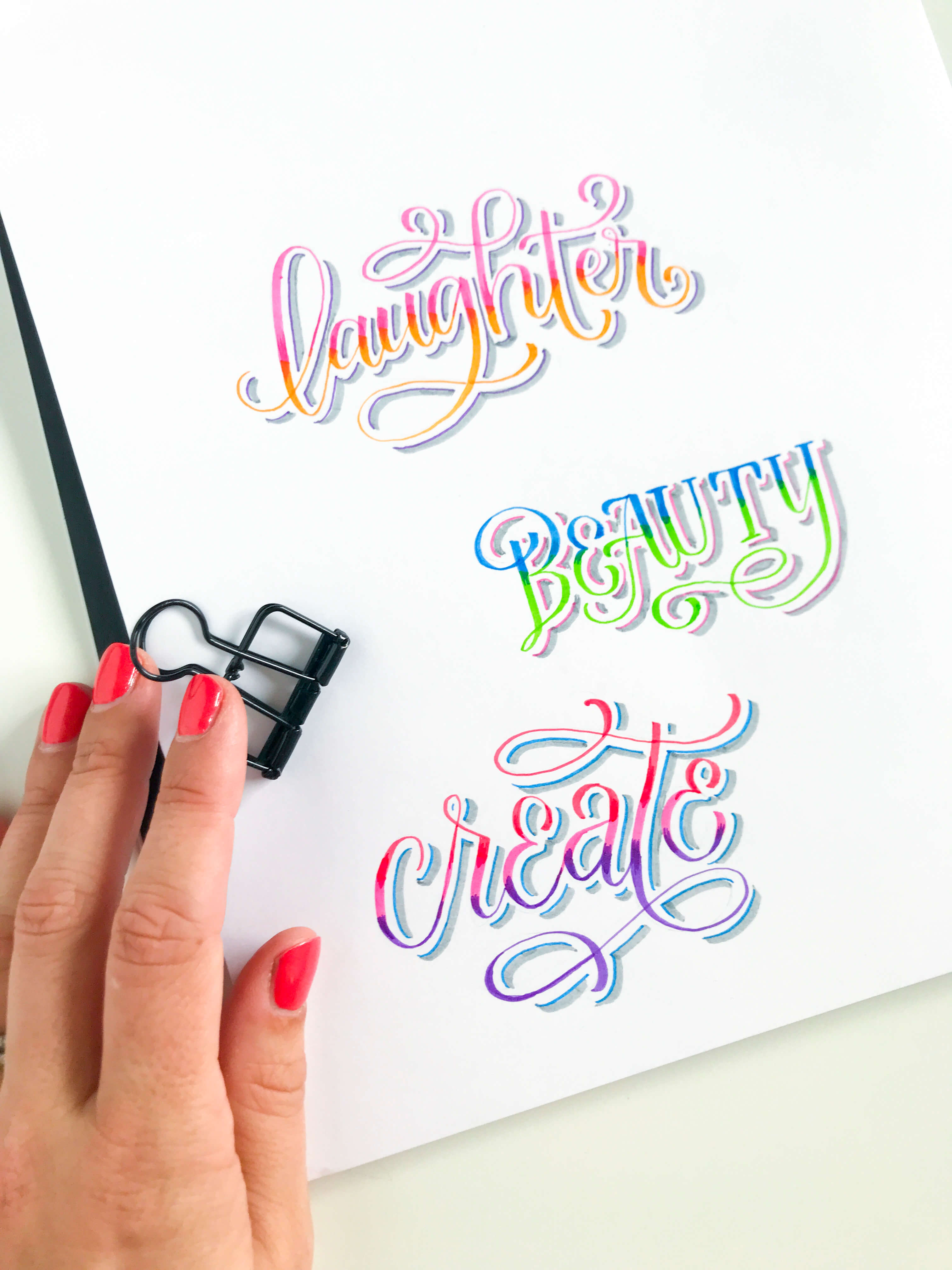 Learn how to create beautifully blended letters with the new colored Tombow Fudenosuke brush pens in this free tutorial from Amanda Arneill on amandaarneill.com