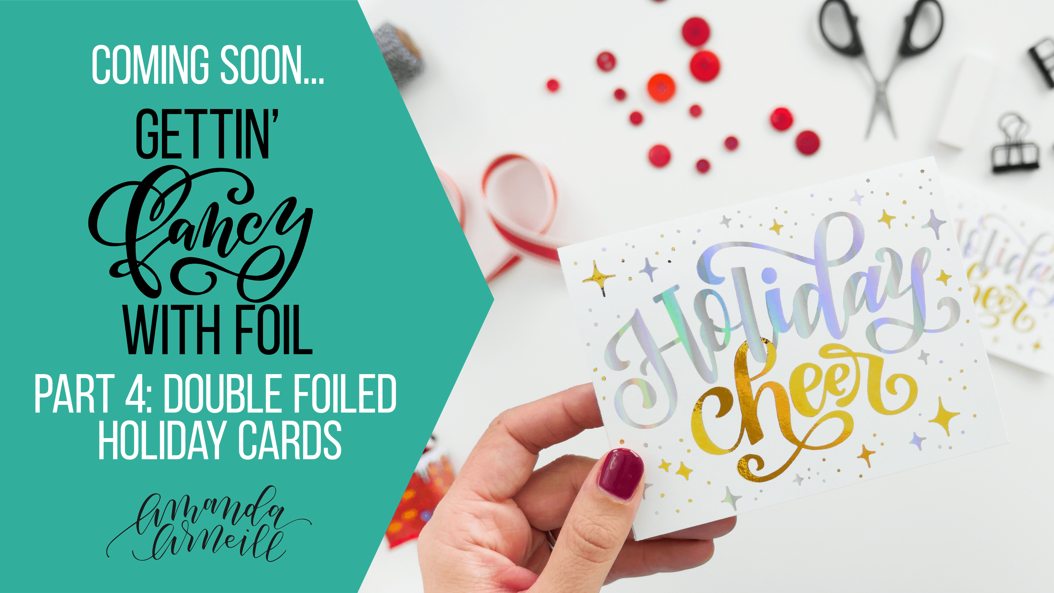 Learn everything you need to know about foiling using the Heidi Swapp Minc machine in this 4 part video tutorial series from Amanda Arneill, hand lettering artist and teacher.