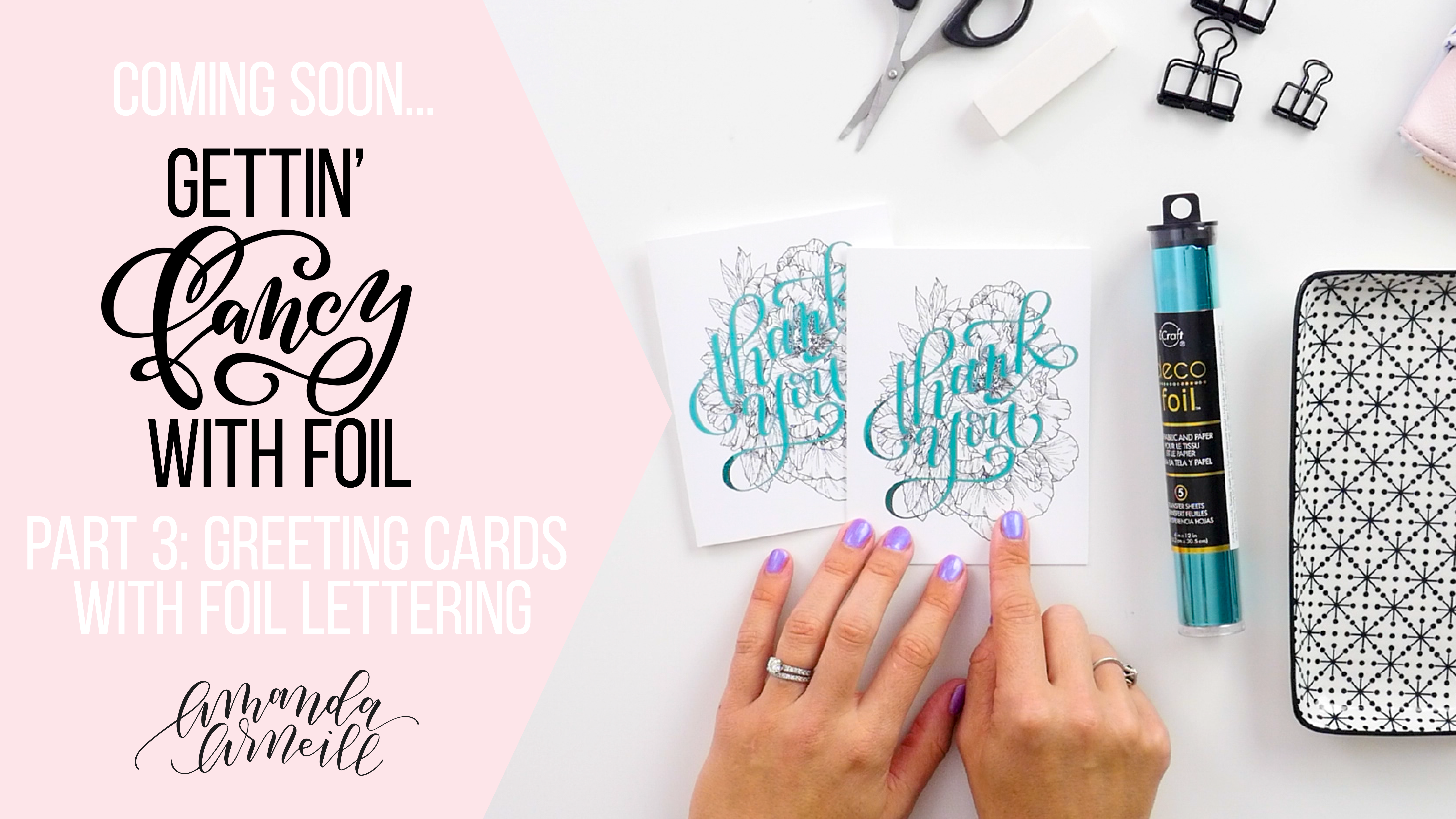 Learn everything you need to know about foiling using the Heidi Swapp Minc machine in this 4 part video tutorial series from Amanda Arneill, hand lettering artist and teacher.