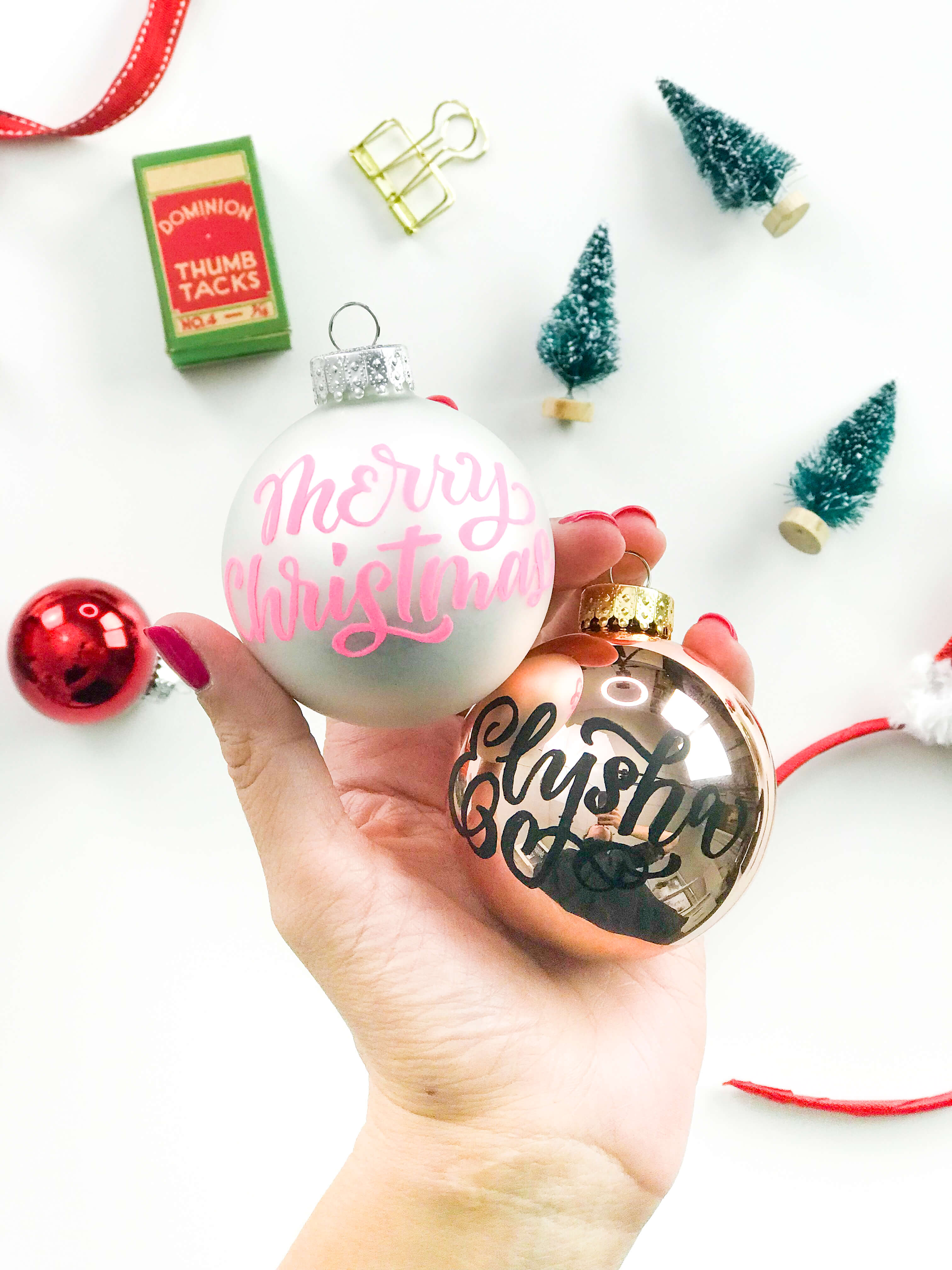 Personalized Hand Lettered Christmas Ornaments - Amanda Arneill