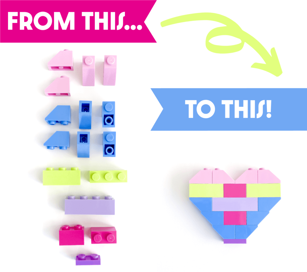 How To LEGO Heart Valentine s Day Favor Amanda Arneill Hand Lettering